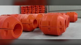 Flutuador de tubo HDPE para dragagem e segurança marítima